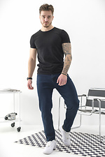 Мужские джинсы Regular Fit Without Karma темно-синего цвета Without 8049437 фото №2