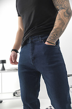 Мужские джинсы Regular Fit Without Karma темно-синего цвета Without 8049437 фото №6