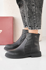 Black winter leather women's boots  2505438 photo №3