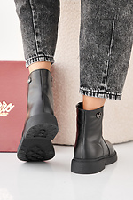 Black winter leather women's boots  2505438 photo №5