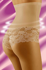 Beige high waisted panties with lace WOLBAR 4022438 photo №1