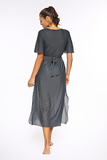 Long gray wrap beach tunic with slits Marko 4024438 photo №2