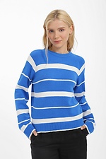 Blue striped knitted jumper.  4038438 photo №1