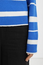 Blue striped knitted jumper.  4038438 photo №4