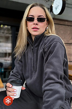 Insulated women's sweater in graphite color Reload 8031438 photo №4