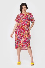 AVALINA asymmetric staple dress with short sleeves in floral print Garne 3040439 photo №1