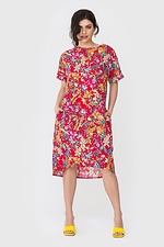 AVALINA asymmetric staple dress with short sleeves in floral print Garne 3040439 photo №2