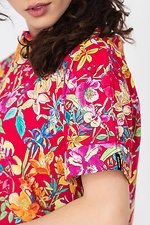 AVALINA asymmetric staple dress with short sleeves in floral print Garne 3040439 photo №4