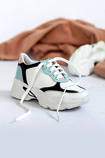 Colored chunky leather platform sneakers  4205439 photo №4