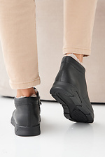 Schwarze Winter-Ledersneaker für Damen  2505440 Foto №5