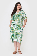 Асиметрична штапельна сукня з короткими рукавами в тропічний принт Garne 3040440 фото №2