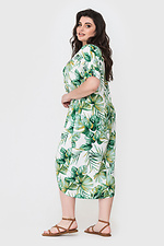 Асиметрична штапельна сукня з короткими рукавами в тропічний принт Garne 3040440 фото №3