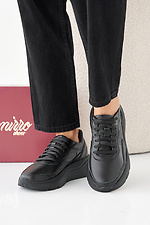 Women's spring-autumn black leather sneakers  2505441 photo №2