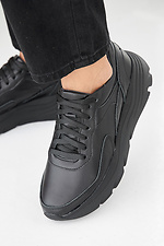 Women's spring-autumn black leather sneakers  2505441 photo №8