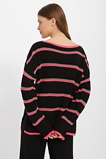 Long knitted jumper in black with stripes Sewel 4038441 photo №3
