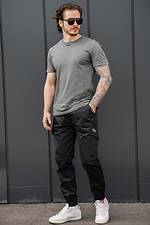 Herren-Strick-Cargohose ohne Bayraktar 27 Schwarz Without 8056441 Foto №4