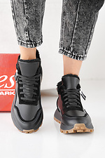Women's black winter leather sneakers  2505442 photo №2