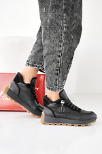 Women's black winter leather sneakers  2505442 photo №5