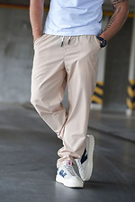 Herren Sporthose Sommerhose aus Baumwolle Regenhose TENCEL Jogger Pants Straight Beige Teamv 8034442 Foto №2