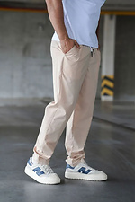 Herren Sporthose Sommerhose aus Baumwolle Regenhose TENCEL Jogger Pants Straight Beige Teamv 8034442 Foto №5