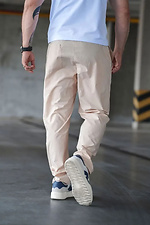 Herren Sporthose Sommerhose aus Baumwolle Regenhose TENCEL Jogger Pants Straight Beige Teamv 8034442 Foto №6