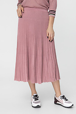 Вязаная юбка плиссе розового цвета  4037443 фото №1