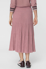 Вязаная юбка плиссе розового цвета  4037443 фото №2