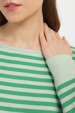 Długi sweter z dzianiny w kolorze zielonym w paski  4038443 zdjęcie №4