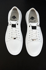 Spring men's sneakers made of white genuine leather  8019443 photo №4