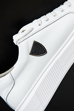 Spring men's sneakers made of white genuine leather  8019443 photo №8