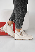Women's leather winter milk sneakers  2505444 photo №5