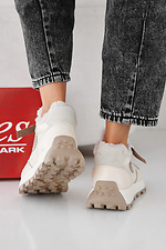 Women's leather winter milk sneakers  2505444 photo №6