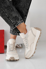 Women's leather winter milk sneakers  2505444 photo №7