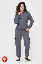 Утепленные штаны с боковыми карманами серого цвета Garne 3041444 фото №2