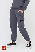 Утепленные штаны с боковыми карманами серого цвета Garne 3041444 фото №3