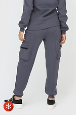 Утепленные штаны с боковыми карманами серого цвета Garne 3041444 фото №4