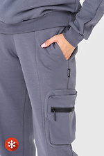 Утепленные штаны с боковыми карманами серого цвета Garne 3041444 фото №5