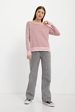 Long oversized jumper in pink with stripes  4038444 photo №2