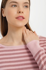 Long oversized jumper in pink with stripes  4038444 photo №4