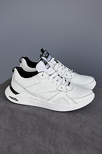 Spring men's sneakers made of white genuine leather  8019444 photo №1