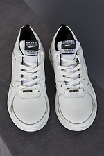 Spring men's sneakers made of white genuine leather  8019444 photo №2