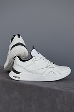 Spring men's sneakers made of white genuine leather  8019444 photo №3