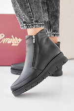Black winter leather women's boots  2505445 photo №1