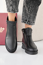 Black winter leather women's boots  2505445 photo №2