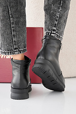 Black winter leather women's boots  2505445 photo №4