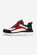Red and Black Leather Platform Sneakers  4205445 photo №1