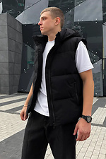 Soft insulated vest in black with hood Reload 8031445 photo №2