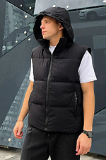 Soft insulated vest in black with hood Reload 8031445 photo №3