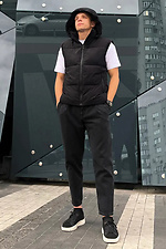 Soft insulated vest in black with hood Reload 8031445 photo №6