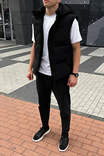 Soft insulated vest in black with hood Reload 8031445 photo №8